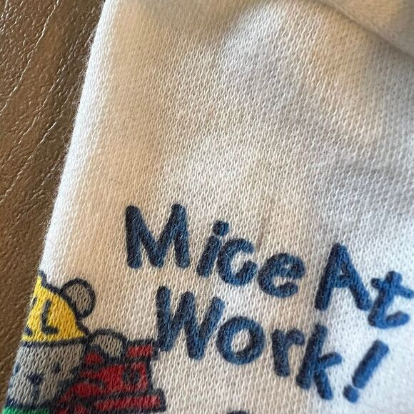 Vintage Oshkosh B'Gosh Overalls Vestbak Red Mice at Work 3-6mo Construction USA - Picture 6 of 6